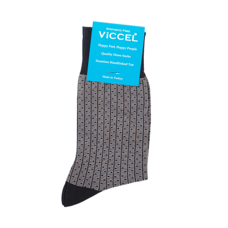 eleganckie bawełniane skarpety męskie viccel socks vertical striped black light gray dots