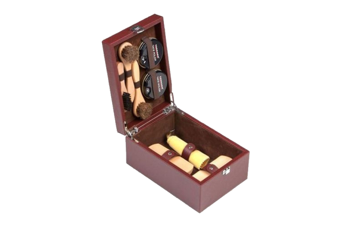 TARRAGO Box Leather Care Brown - Skrzynka z wyposażeniem do pielęgnacji obuwia