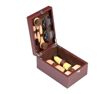 TARRAGO Box Leather Care Brown - Skrzynka z wyposażeniem do pielęgnacji obuwia