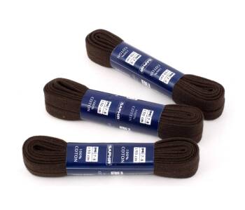 SAPHIR BDC Laces Super Flat 10mm Dark Brown - ciemno brązowe płaskie sznurowadła do butów