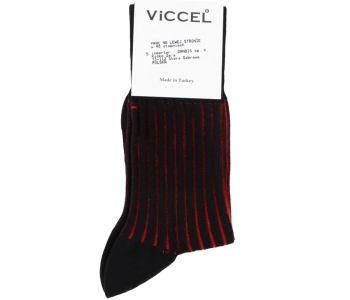 VICCEL / CELCHUK Socks Shadow Stripe Black / Red