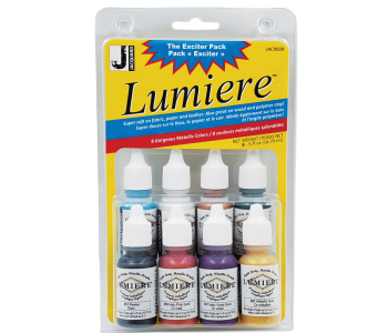 JACQUARD Lumiere Mini Exciter Pack 8x 0.5oz / Zestaw metalicznych i perłowych farb akrylowych do rękodzieła