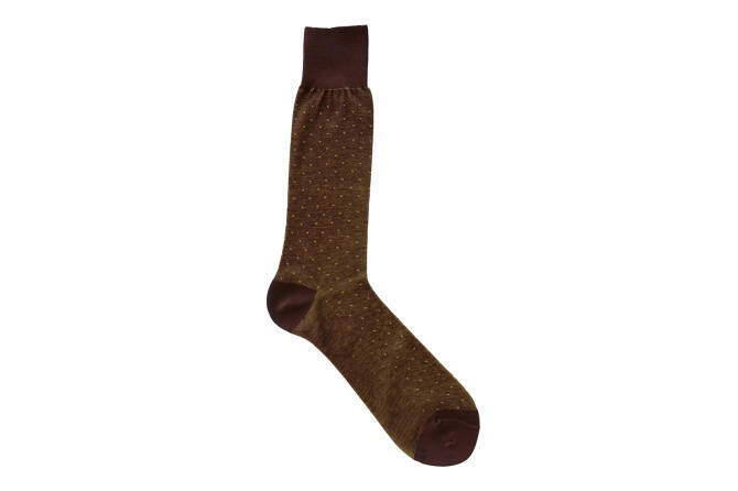 VICCEL / CELCHUK Socks Pindot Brown / Yellow