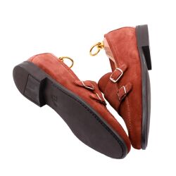 Brązowe zamszowe mokasyny męskie TLB Sacchetto na gumowej podeszwie rubber 111