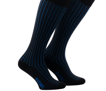 PATINE Knee Socks Shadow POD0105 Black / Blue - Podkolanówki klasyczne