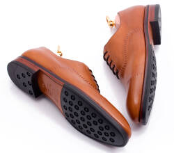 Jasno brązowe eleganckie stylowe jasno brązowe buty klasyczne TLB brogues old england cuero 563S typu brogues.