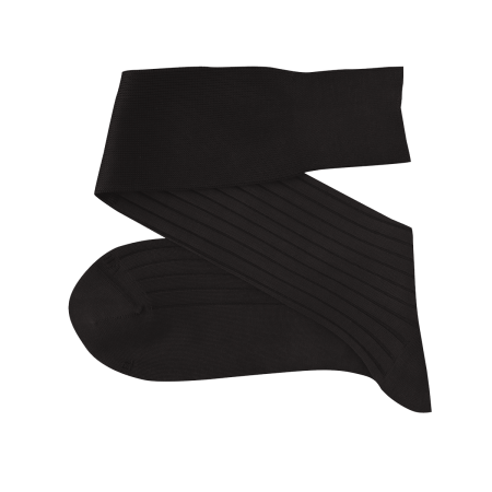 VICCEL / CELCHUK Knee Socks Solid Charcoal Cotton