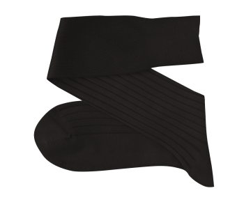 VICCEL / CELCHUK Knee Socks Solid Charcoal Cotton