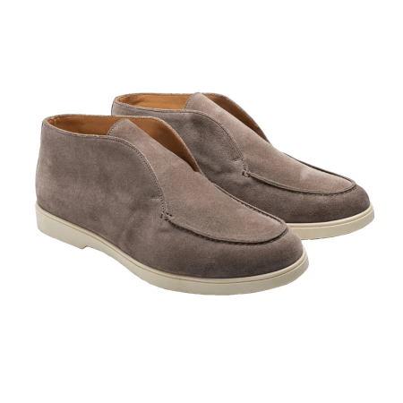 TLB MALLORCA COMFORT 2043 Suede VISION - ciemnobeżowe zamszowe botki
