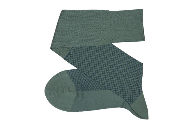 VICCEL / CELCHUK Knee Socks Fish Net Green Petrolium Blue