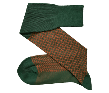 VICCEL / CELCHUK Knee Socks Fish Net Forest Green Orange