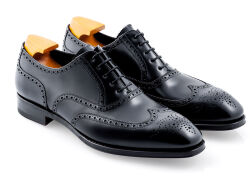 Brogues TLB 527 boxcalf negro. Eleganckie czarne buty męskie skórzane