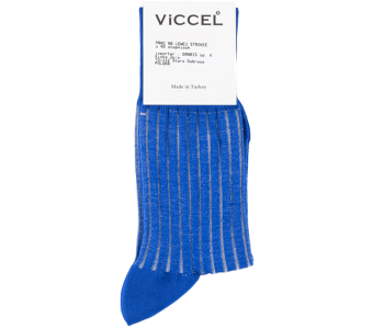 VICCEL / CELCHUK Socks Shadow Stripe Royal Blue / White