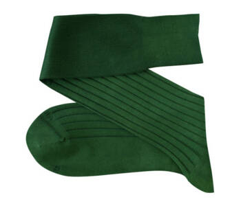 VICCEL / CELCHUK Knee Socks Solid Forest Green Cotton