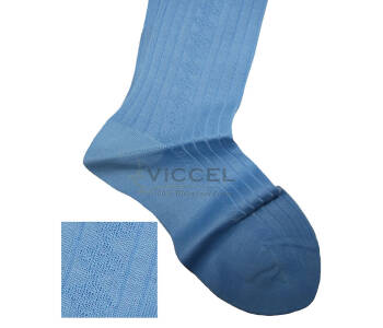 VICCEL / CELCHUK Knee Socks Diamond Textured Sky Blue 