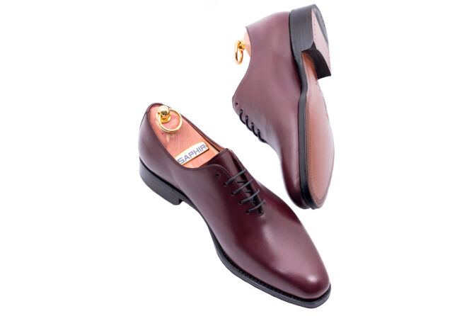 YANKO Oxford Wholecut 549 G Burgundy - bordowe lotniki męskie (SALE)