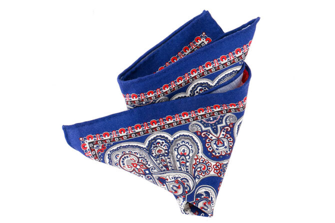 Pocket Square Wool PATHW1619_3 Cobalt