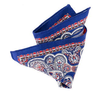 Pocket Square Wool PATHW1619_3 Cobalt