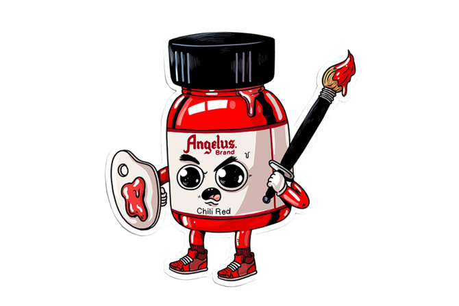 ANGELUS Sticker Chili Red Bottle 1szt - Wlepka dla Customizera