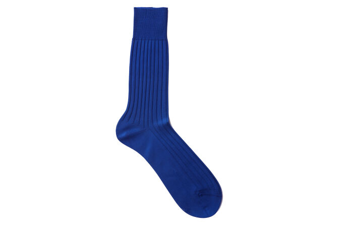 VICCEL / CELCHUK Socks Solid Egyptian Blue Cotton 