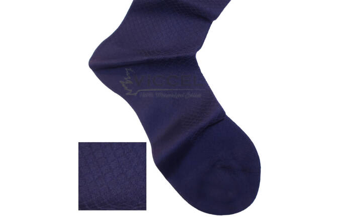 VICCEL / CELCHUK Socks Fish Skin Textured Navy Blue