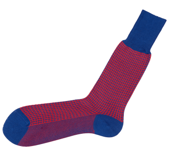 VICCEL / CELCHUK Socks Houndstooth Blue / Red