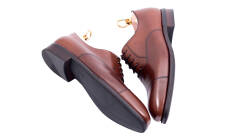Buty formalne męskie klasyczne typu oxford szyte metodą goodyear welted koloru brązowego. Buty biznesowe, ślubne,eleganckie.