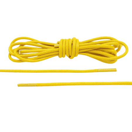 Żółte okrągłe woskowane sznurowadła ekskluzywne. Sznurówki do customizacji sneakersów - Jordan, Nike, Bred 1, Adidas