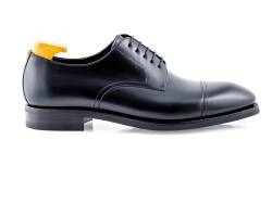 Czarne skórzane eleganckie stylowe buty klasyczne derby TLB Mallorca 529s