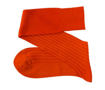 VICCEL Knee Socks Solid Orange Cotton