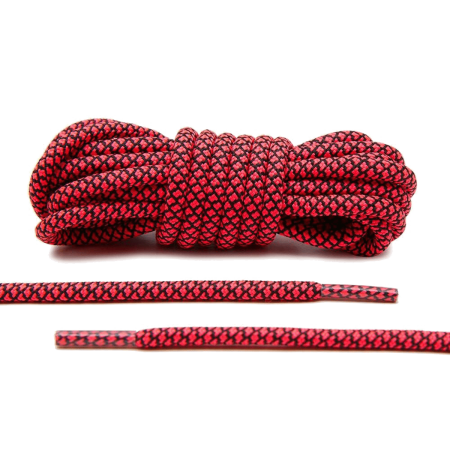 LACE LAB Rope Laces 5mm Infrapink / Black - Różowo czarne okrągłe sznurowadła do butów