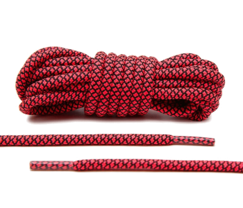 LACE LAB Rope Laces 5mm Infrapink / Black - Różowo czarne okrągłe sznurowadła do butów