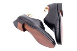 Buty formalne męskie klasyczne typu oxford szyte metodą goodyear welted koloru czarnego. Buty biznesowe, ślubne,eleganckie.