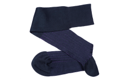 VICCEL / CELCHUK Knee Socks Shadow Stripe Dark Navy Blue / Purple