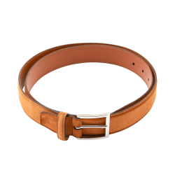 TLB MALLORCA Belt Suede Cuero 302ACUE - Zamszowy jasnobrązowy pasek do spodni