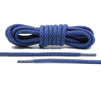 LACE LAB 3M Reflective Laces 5mm Sapphire - Niebiesko szare odblaskowe okrągłe sznurówki do butów