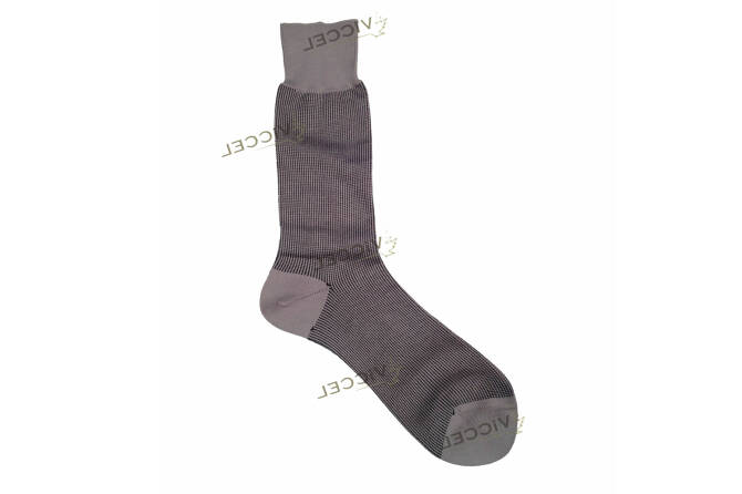 VICCEL Socks Gray Black Vertical Striped