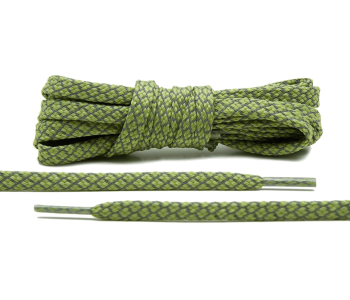 LACE LAB Reflective FLAT 1.0 Laces 7mm Olive - Płaskie oliwkowe sznurówki do butów