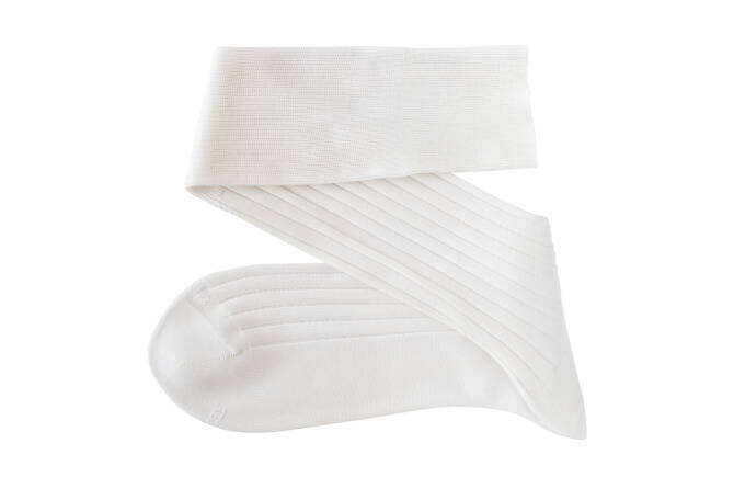 VICCEL / CELCHUK Knee Socks Solid White Cotton