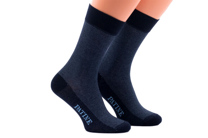 PATINE Socks PAME01-4035 - Granatowe skarpety z błękitnymi prześwitami