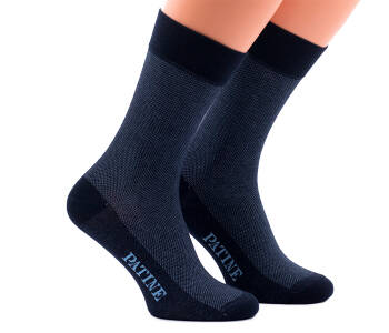 PATINE Socks PAME01-4035 - Granatowe skarpety z błękitnymi prześwitami