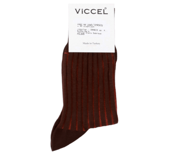 VICCEL / CELCHUK Socks Shadow Stripe Brown / Taba