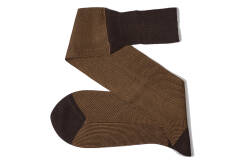 VICCEL / CELCHUK Knee Socks Birdseye Brown / Mustard