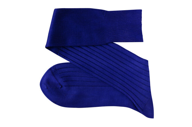 VICCEL / CELCHUK Knee Socks Solid Egyptian Blue Cotton 