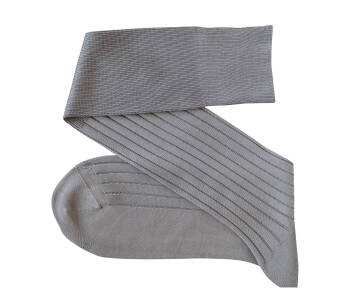 VICCEL Knee Socks Solid Light Gray Cotton