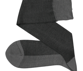 VICCEL / CELCHUK Knee Socks Diagonal Gray / Black - Cienkie podkolanówki męskie