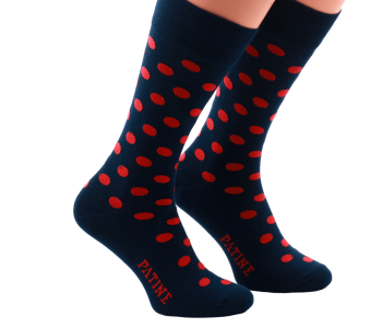 PATINE Socks PAKOC03 Navy Blue / Red - Skarpety klasyczne