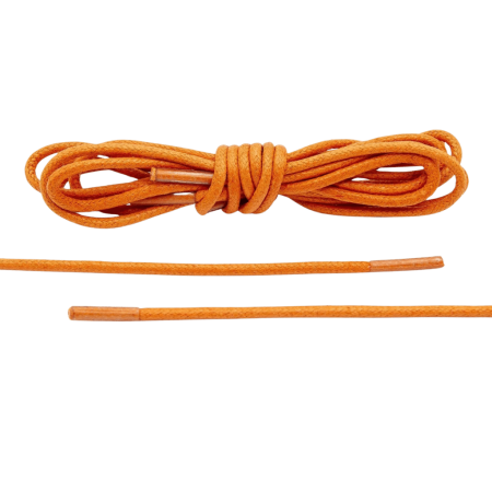 Pomarańczowe okrągłe woskowane sznurowadła ekskluzywne. Sznurówki do customizacji sneakersów - Jordan, Nike, Bred 1, Adidas