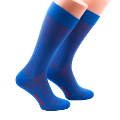 PATINE Socks Shadow PASH52B Blue / Red - Skarpety klasyczne