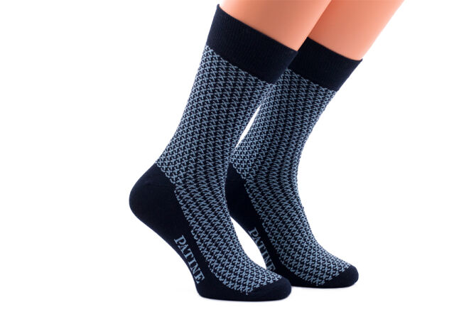 PATINE Socks PAPE01-4035 - Granatowe skarpety w błękitne krzyżyki